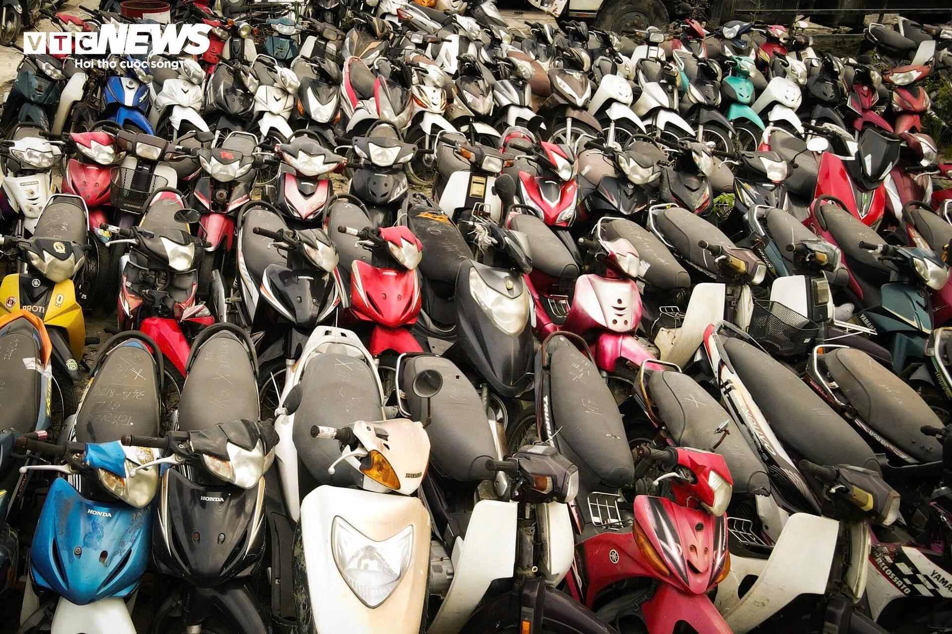 Cận cảnh hàng nghìn phương tiện chất đống trong 'nghĩa địa' xe vi phạm ở Hà Nội - 2