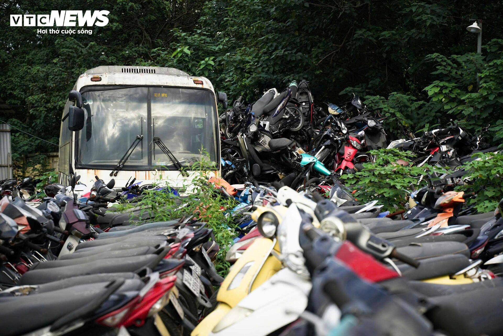 Cận cảnh hàng nghìn phương tiện chất đống trong 'nghĩa địa' xe vi phạm ở Hà Nội - 4