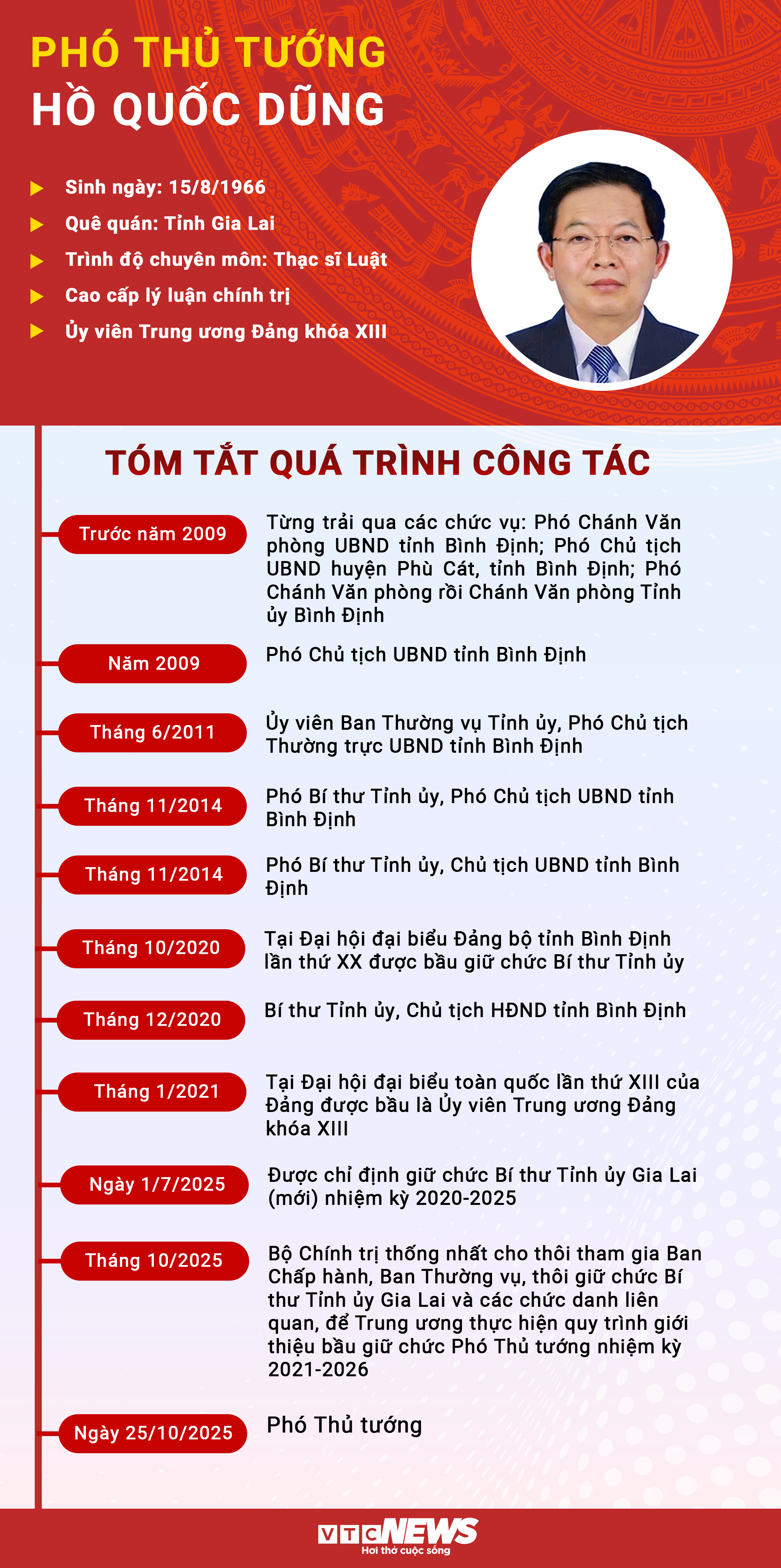 Infographic: Sự nghiệp Phó Thủ tướng Hồ Quốc Dũng - 1