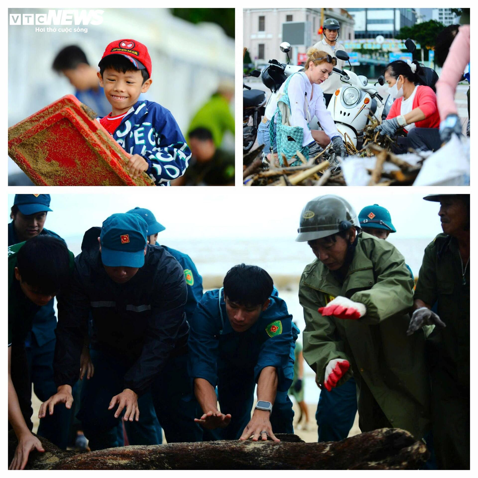 Du khách nước ngoài cùng người dân dọn rác trên biển Nha Trang sau lũ lịch sử - 23