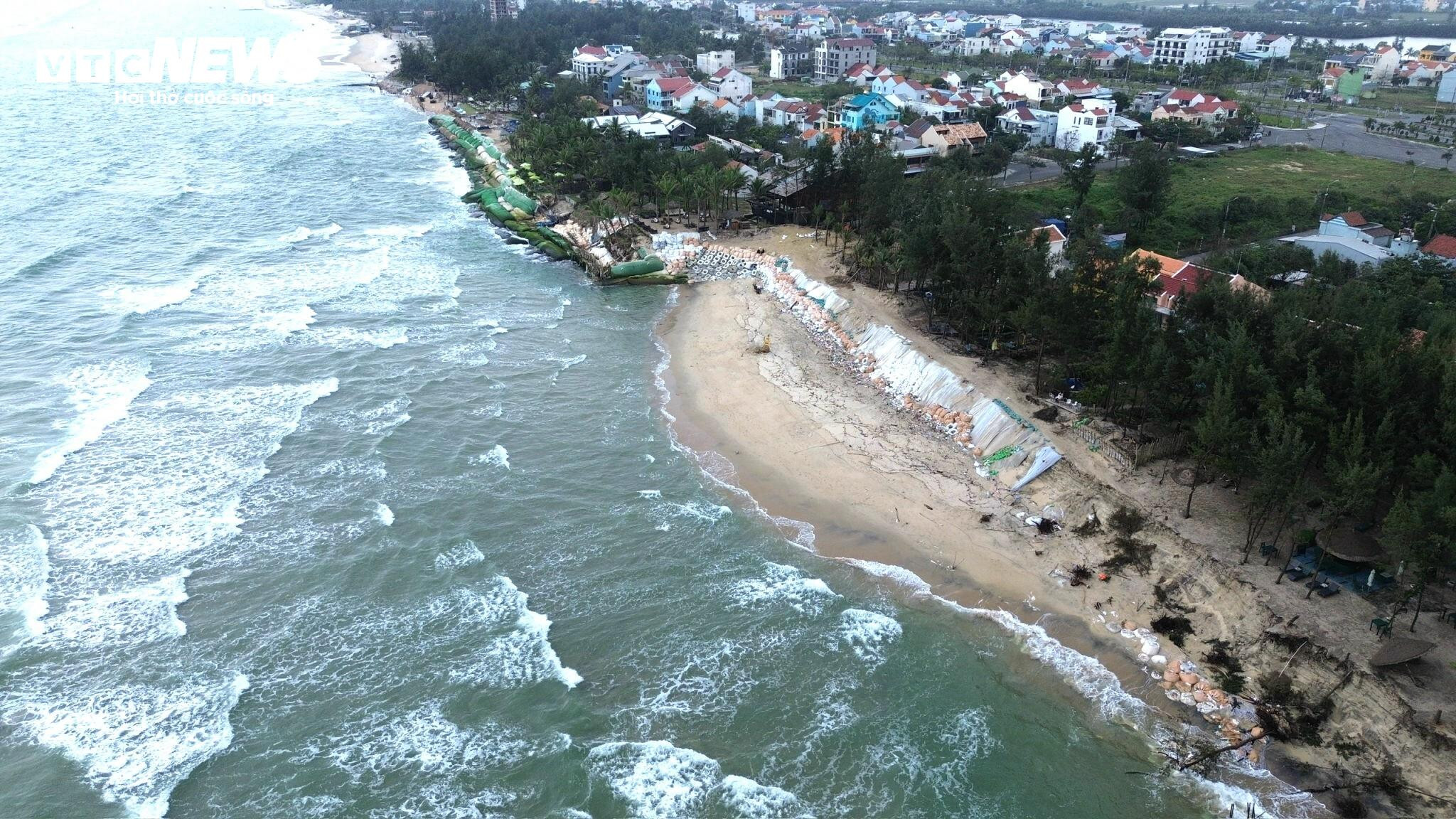 Sóng xé toạc bờ biển Đà Nẵng, đánh bật gốc phi lao, uy hiếp loạt công trình - 1