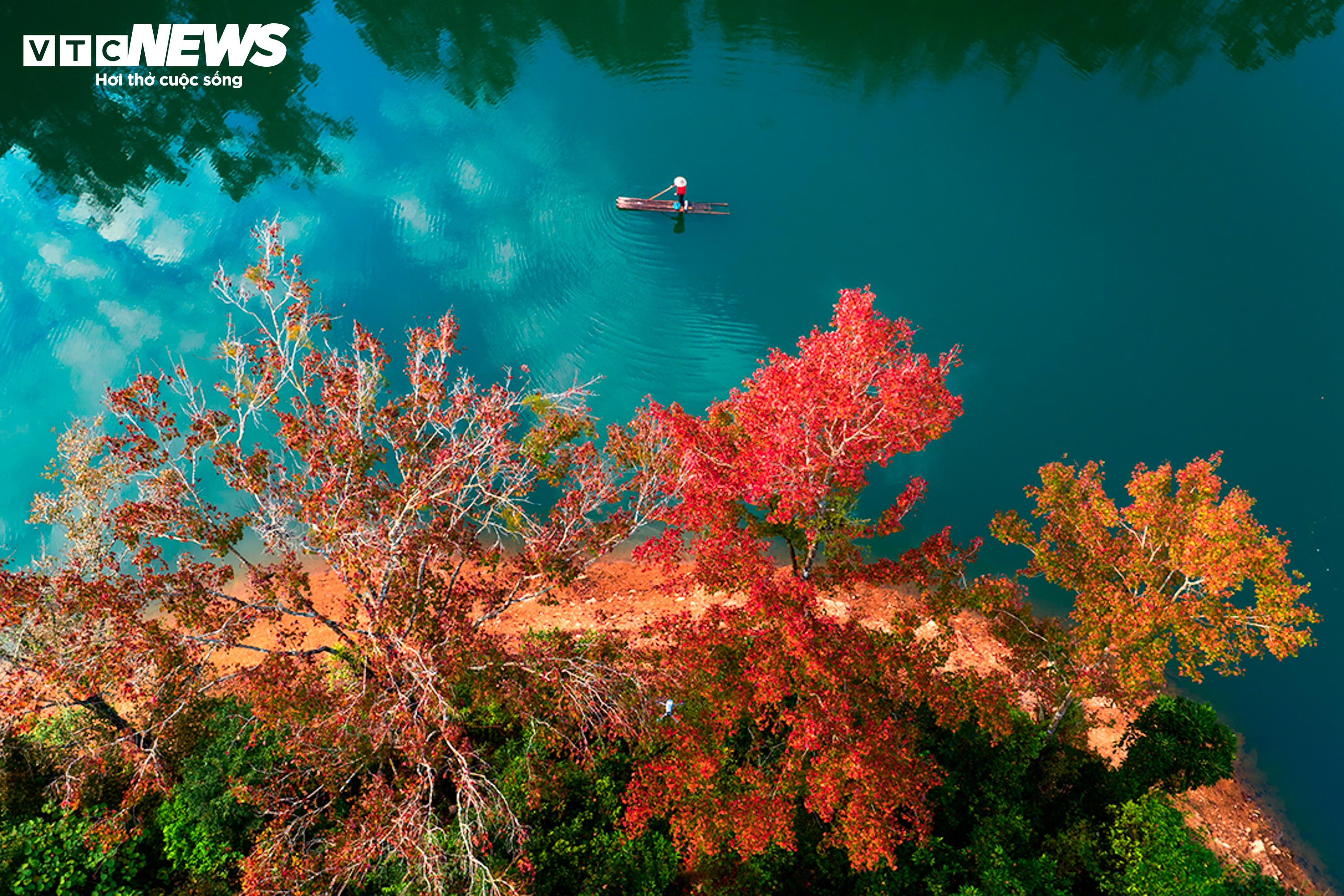 Den konstgjorda sjön i Cao Bang är lika livfull som det europeiska landskapet under höstsäsongen när löven ändrar färg - 7