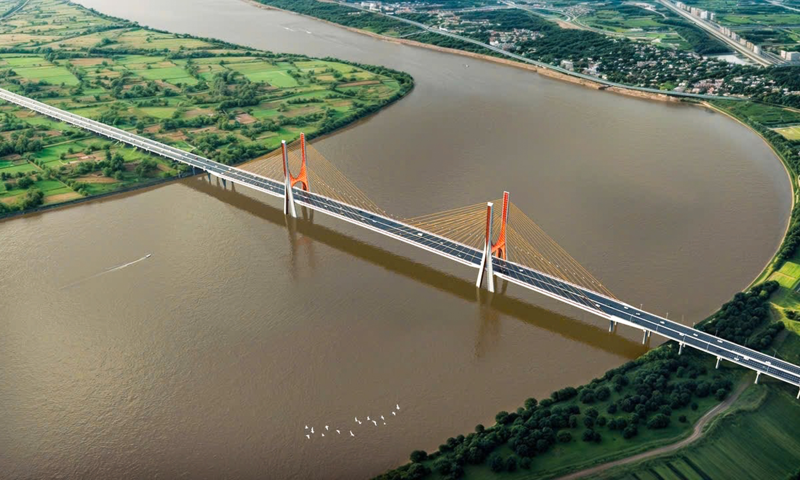 Hình hài cầu gần 12.000 tỷ đồng bắc qua sông Hồng, nối Hà Nội - Hưng Yên - 2