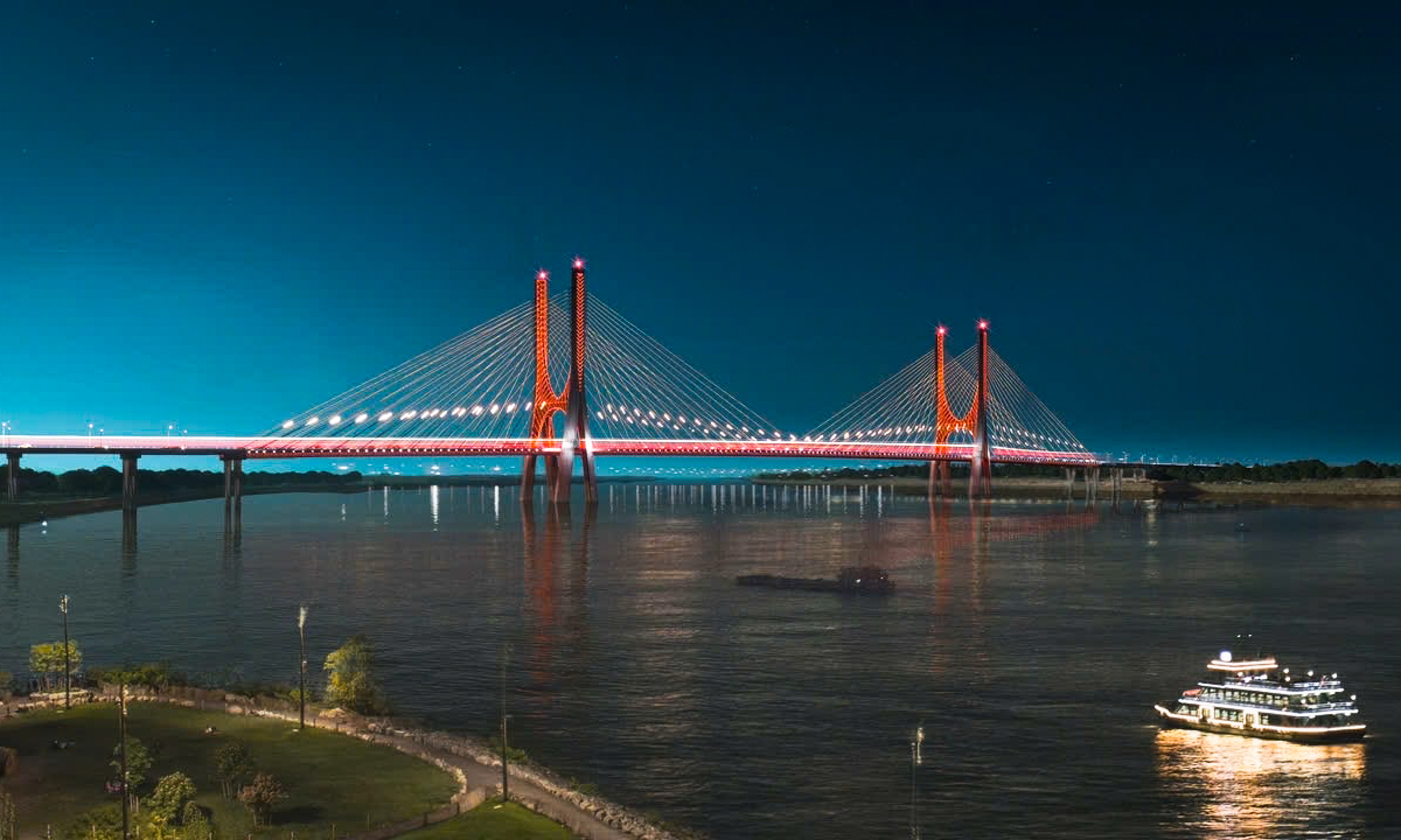 Hình hài cầu gần 12.000 tỷ đồng bắc qua sông Hồng, nối Hà Nội - Hưng Yên - 4