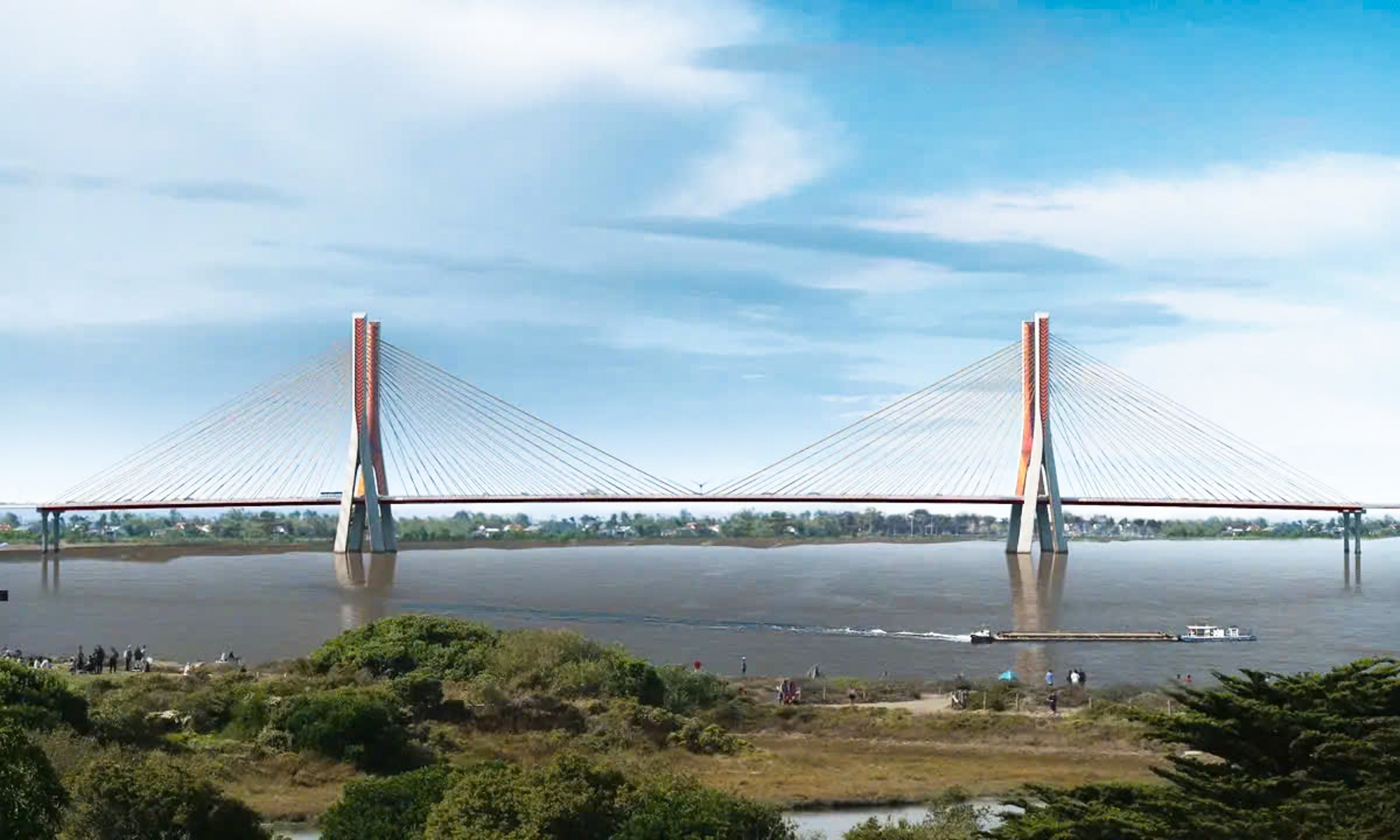 Hình hài cầu gần 12.000 tỷ đồng bắc qua sông Hồng, nối Hà Nội - Hưng Yên - 3