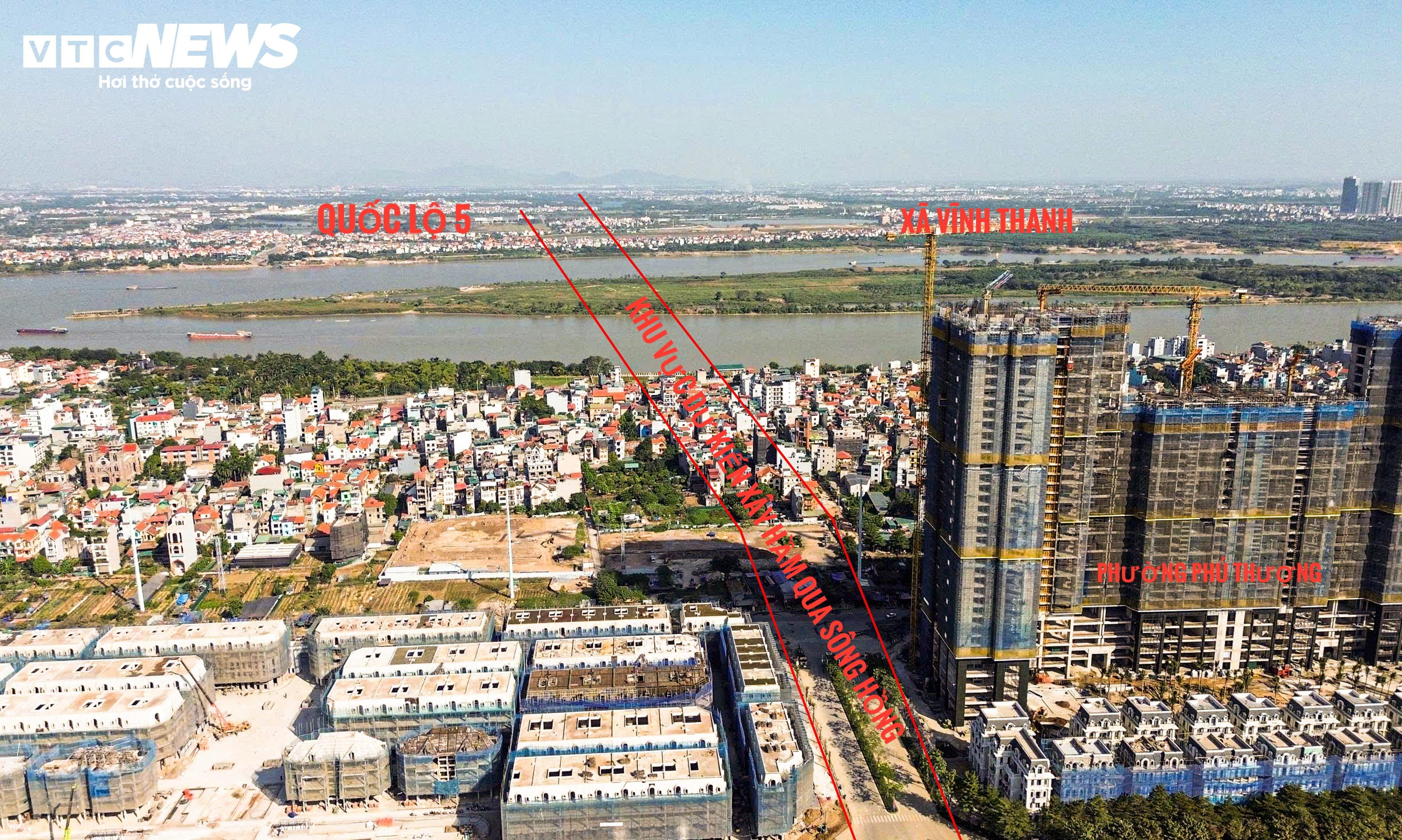 Toàn cảnh khu vực sắp xây hầm đường bộ 2 tầng qua sông Hồng gần 22.000 tỷ đồng - 2