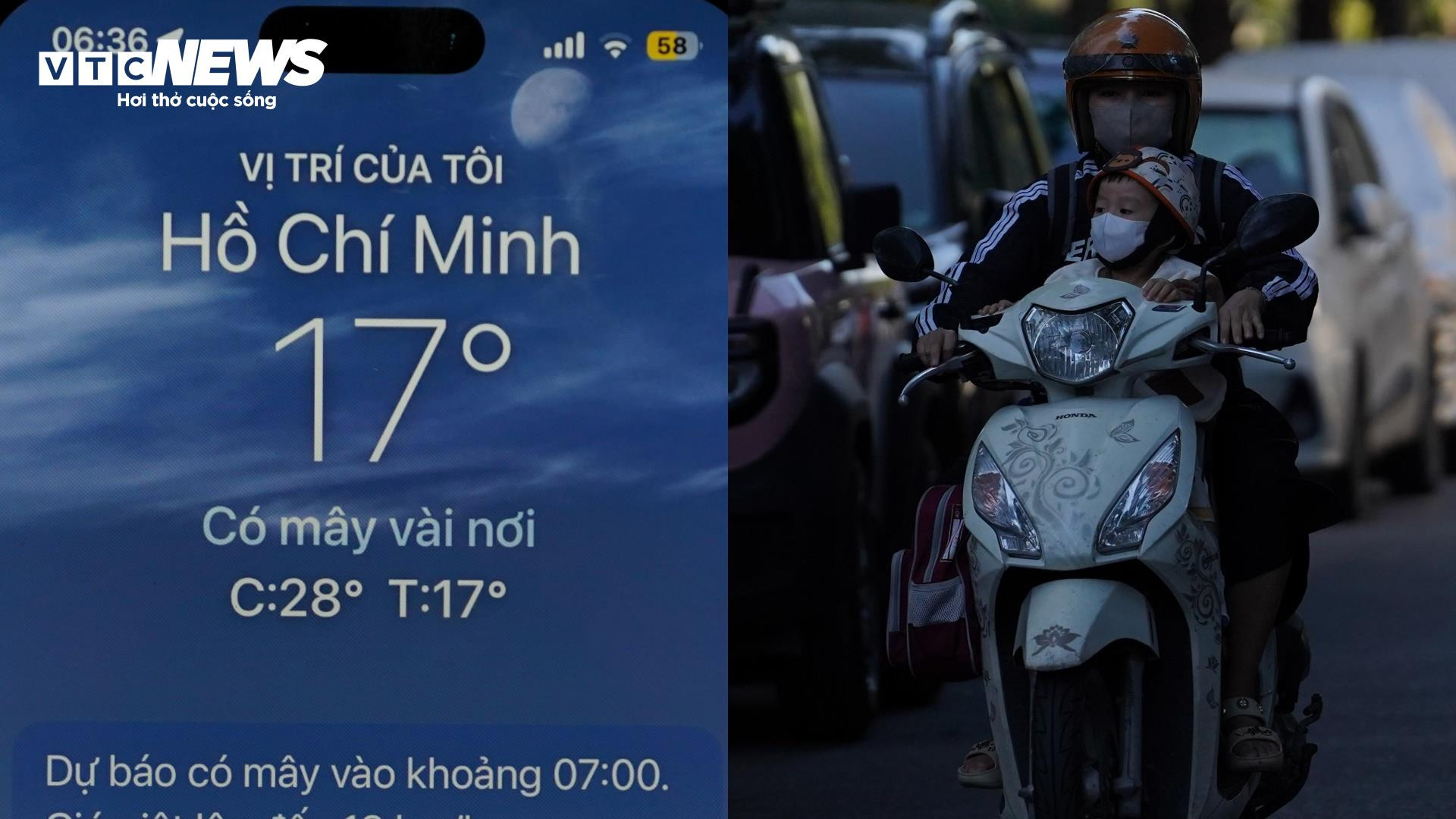 TP.HCM lạnh 17°C hiếm gặp, người dân co ro trên đường đi làm - 16