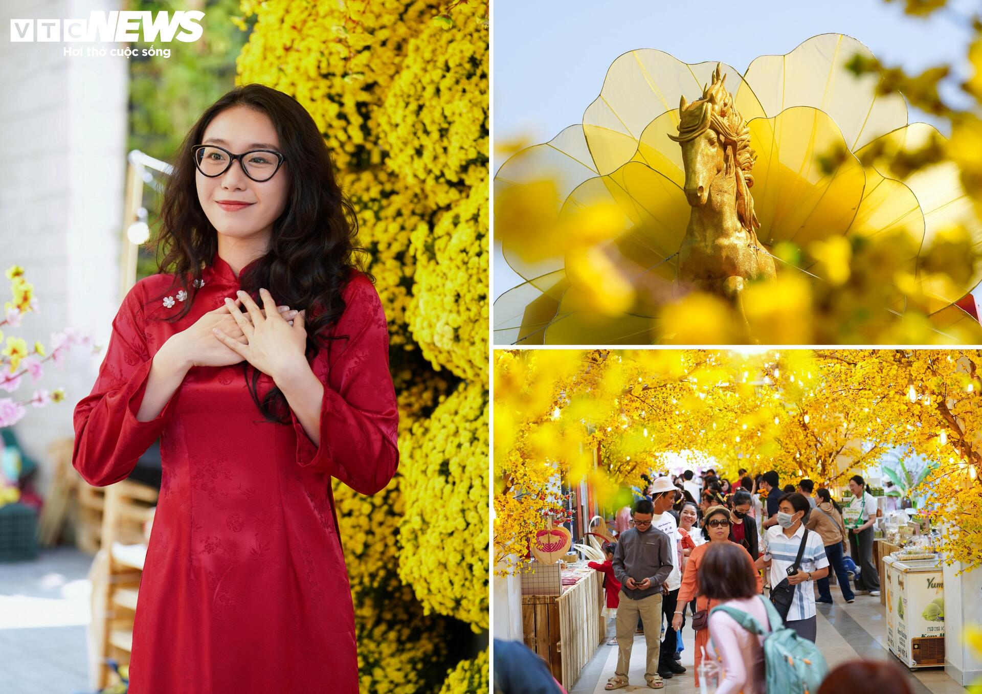 Người dân TP.HCM chen chân ngắm linh vật ngựa bay ra từ hoa mai vàng rực rỡ - 5