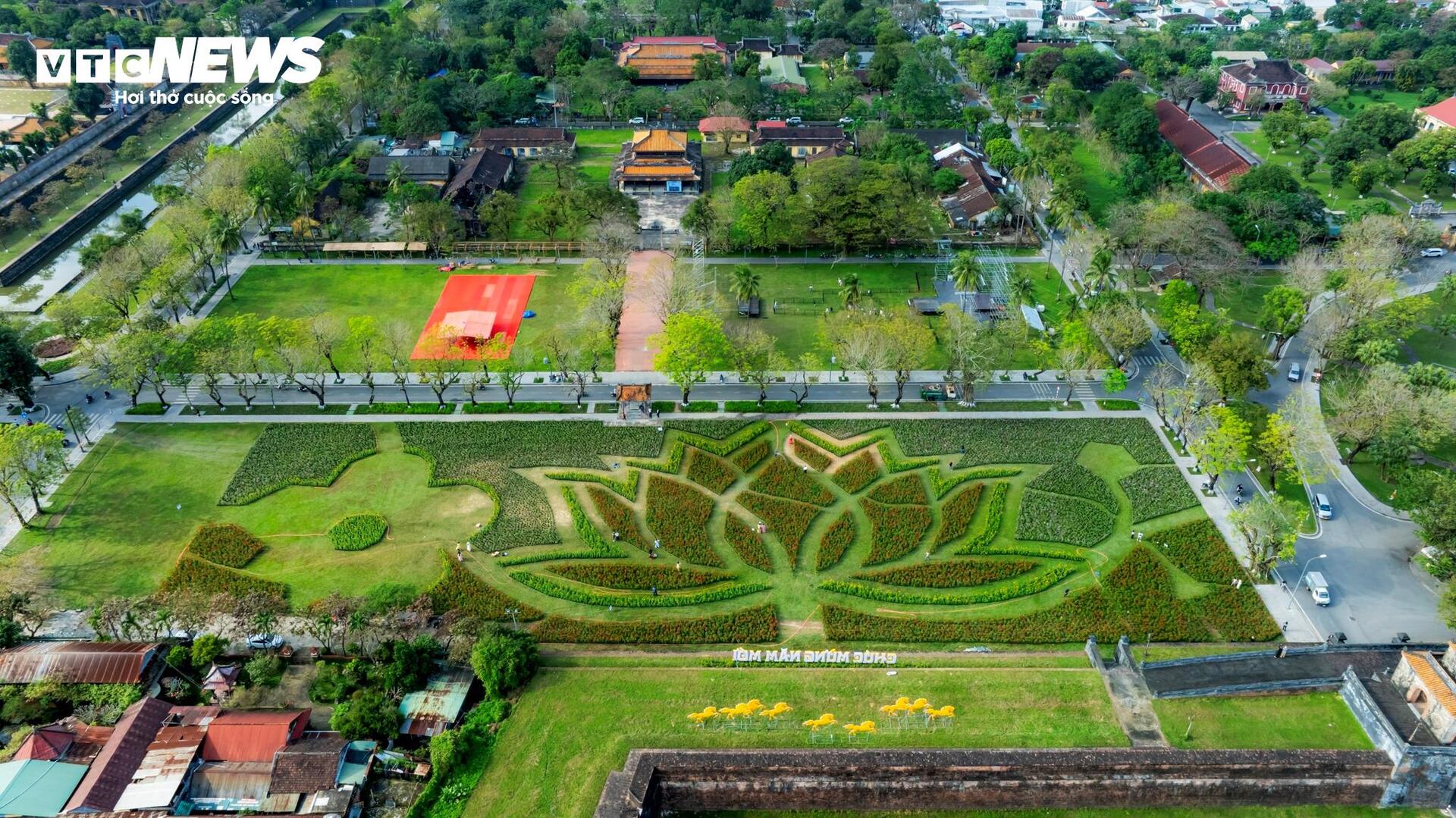 Đoá sen khổng lồ trong Kinh thành Huế và linh vật ngựa hút khách dịp cận Tết - 2