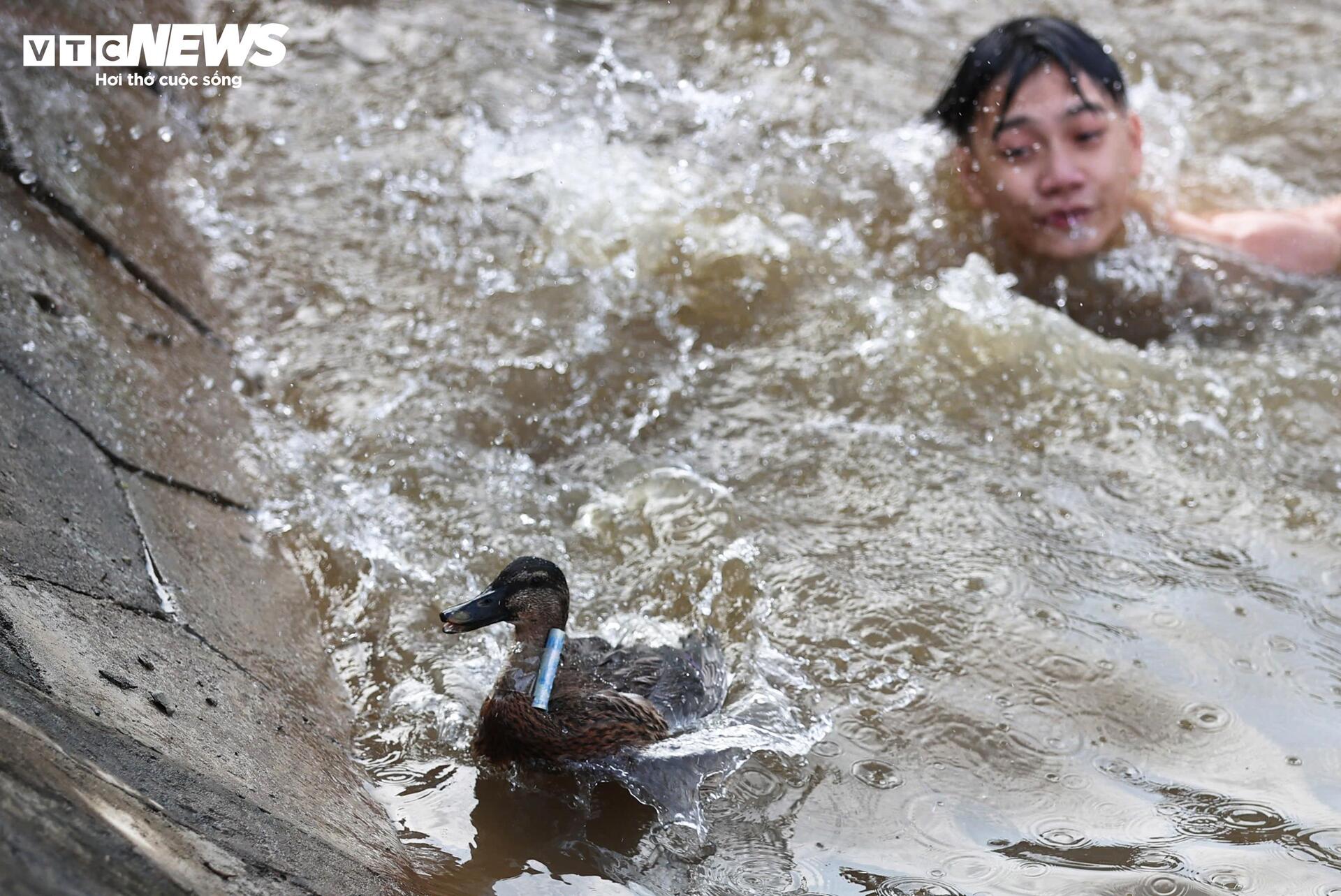 Trai gái làng gốm ở Hà Nội ngụp lặn săn ‘lộc vịt’ đầu xuân - 13