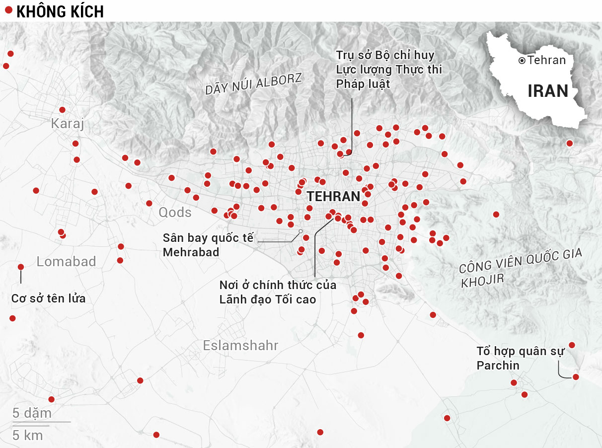 Infographic: Điểm nóng chiến sự khắp Trung Đông trong 10 ngày Mỹ - Israel tấn công Iran - 2