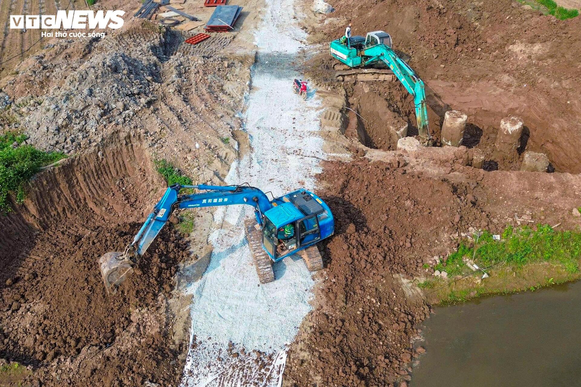 Cầu 4.900 tỷ vượt sông Hồng nối Hà Nội - Hưng Yên đang được thi công ra sao? - 7