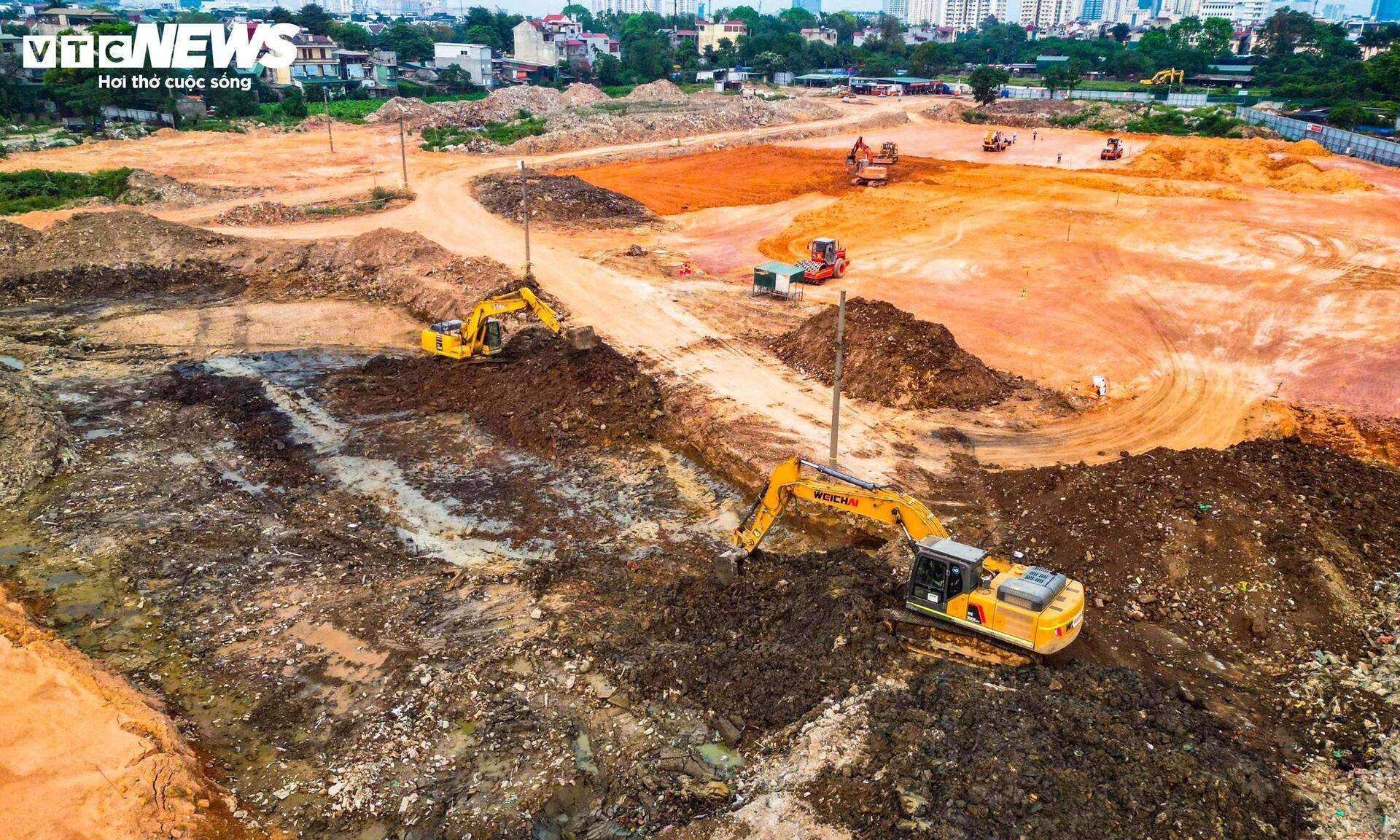 Cận cảnh công trường Depot Xuân Đỉnh tuyến Metro số 2 đang tăng tốc thi công - 4