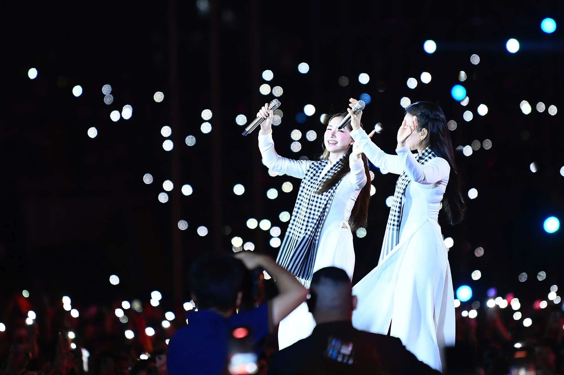 Pháo hoa rực sáng bầu trời Hà Nội trong đêm concert 'Âm vang Tổ quốc' - 10