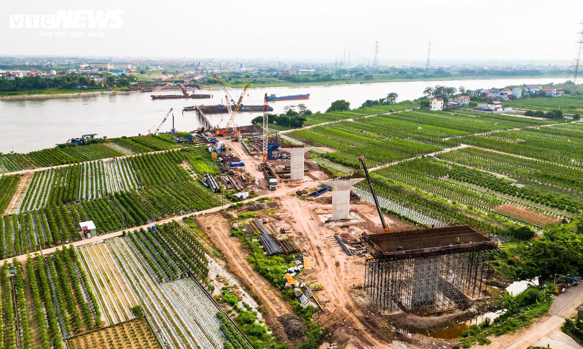 Hiện trạng cây cầu gần 4.900 tỷ đồng nối Hà Nội - Hưng Yên sau 9 tháng thi công - 1