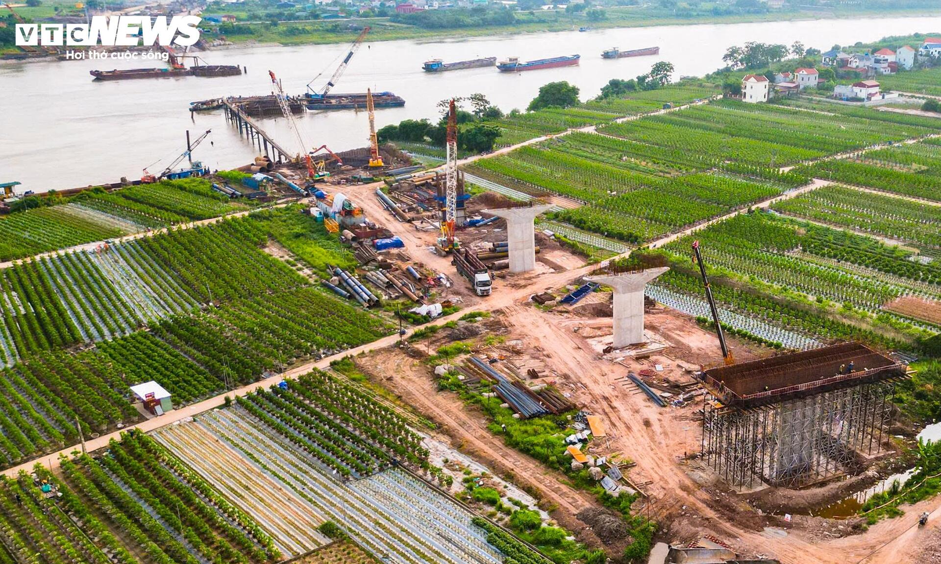 Hiện trạng cây cầu gần 4.900 tỷ đồng nối Hà Nội - Hưng Yên sau 9 tháng thi công - 15