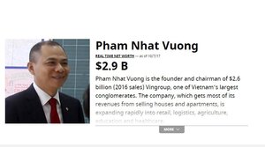 Tỷ phú Phạm Nhật Vượng, Nguyễn Thị Phương Thảo có 4,7 tỷ USD
