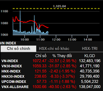 Bán tháo phiên đầu tuần, VN-Index mất gần 33 điểm