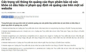 Vatgia.com có tên trong danh sách các website vi phạm quy định quảng cáo của Bộ Y tế