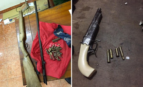 Hai nam thanh niên dùng súng tự chế cướp xe ôm ở Hà Nội