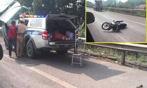 Xe máy kẹp 3 tông 2 chiến sĩ CSGT bị thương khi làm nhiệm vụ trên cao tốc