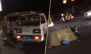 Phóng xe máy tốc độ cao trên cầu Nhật Tân, nam thanh niên tông đuôi xe tải chết tại chỗ