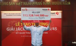 Máy tự chọn cho người đàn ông trúng giải độc đắc Vietlott 112 tỷ đồng