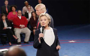 Trump thua Clinton 8 điểm sau cuộc tranh luận bầu cử Tổng thống Mỹ lần 2