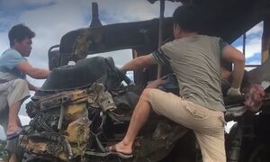 2 xe tải tông trực diện, 2 tài xế thương vong ở Quảng Ninh