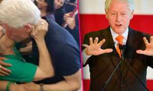 Bà Clinton lao đao vì ảnh ông Clinton hôn phụ nữ lạ