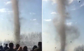 Lốc xoáy 'ma quái' càn quét nghĩa địa ở Trung Quốc vào ngày tảo mộ