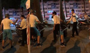Va chạm giao thông, người đàn ông nước ngoài bẻ gương, đòi đánh tài xế taxi
