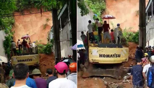 Hiện trường sạt lở đất kinh hoàng vùi lấp quán internet ở Hà Giang