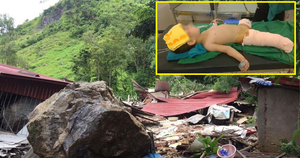 Sạt lở đá làm sập nhà dân Sơn La: Bé trai mất đôi chân, mẹ bị thương nặng