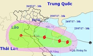 Bão số 4 chuẩn bị tăng tốc vào đất liền sau 24 giờ đứng im