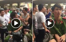 Video: Xác minh nam thanh niên mặc quần áo công an bị dân tát giữa phố