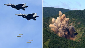 Video: Chiến cơ Hàn Quốc ném bom nặng 1 tấn, giả định tiêu diệt ban lãnh đạo Triều Tiên