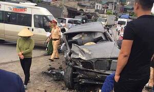 Nhiều cựu chiến binh trên xe 16 chỗ choáng váng sau cú va chạm với xe chở than