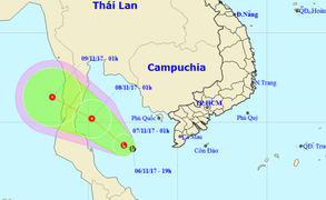 Dự báo thời tiết hôm nay 7/11: Xuất hiện vùng áp thấp mới, biển Cà Mau - Kiên Giang mưa dông lớn