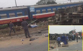 Cố tình băng qua đường ray, tài xế xe tải bị tàu hỏa tông chết