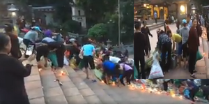 Thực hư thông tin hàng trăm người tranh cướp đồ cúng ở chùa Hương