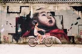 Ảnh: Tường dự án 100 tỷ đồng bỏ hoang thành đường bích hoạ đẹp như mơ