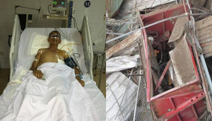 Thang máy xây dựng rơi tự do, người đàn ông dập phổi, gẫy nhiều xương sườn