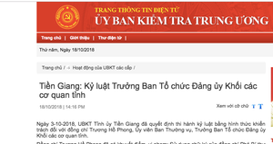 Cắt ghép chữ ký Phó bí thư, Trưởng ban Tổ chức Đảng uỷ khối các cơ quan tỉnh Tiền Giang bị kỷ luật