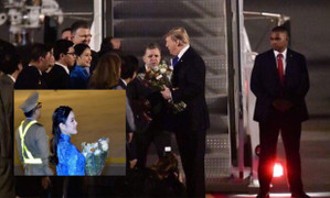 Nữ sinh xinh đẹp tặng hoa cho Tổng thống Donald Trump tối 26/2 là ai?