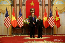 Toàn cảnh Tổng thống Mỹ Donald Trump hội kiến Tổng Bí thư, Chủ tịch nước Nguyễn Phú Trọng