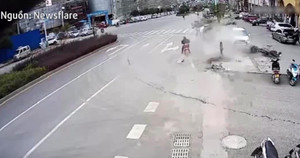 Clip: Thót tim ô tô lao như tên bắn, hất bay hàng cây rồi lật ngửa