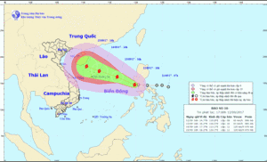 Áp thấp nhiệt đới mạnh lên thành bão số 10 trên Biển Đông
