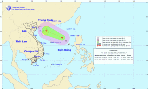 Áp thấp nhiệt đới giật cấp 8 đang hướng vào nước ta