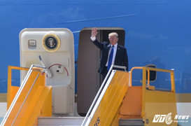 Những hình ảnh đầu tiên của Tổng thống Mỹ Donald Trump tại Đà Nẵng